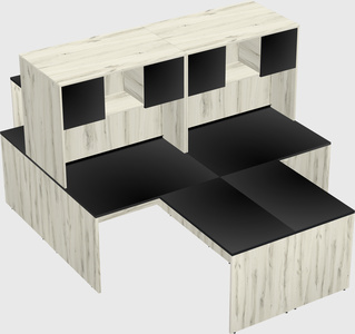 Quad l-shaped office desks