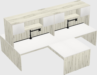 Quad l-shaped office desks