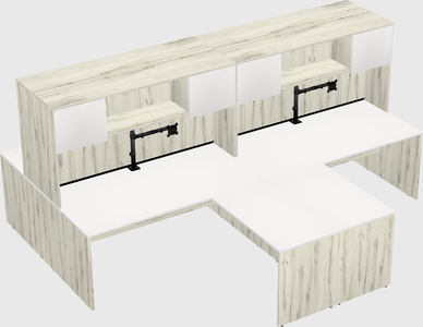 Quad l-shaped office desks