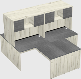Quad l-shaped office desks