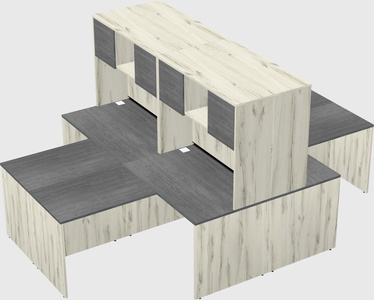 Quad l-shaped office desks