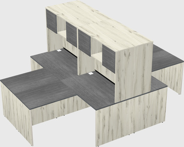 Quad l-shaped office desks