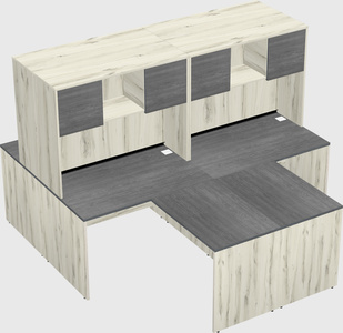 Quad l-shaped office desks