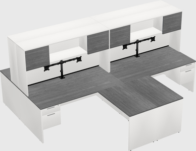 Quad l-shaped office desks