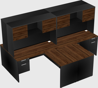 Quad l-shaped office desks