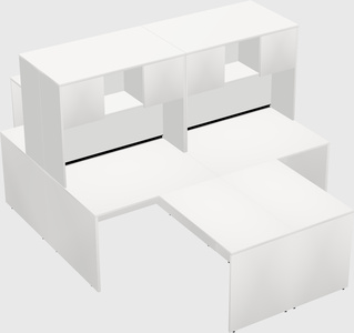 Quad l-shaped office desks