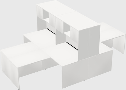 Quad l-shaped office desks