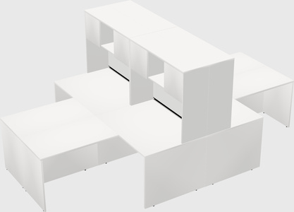 Quad l-shaped office desks
