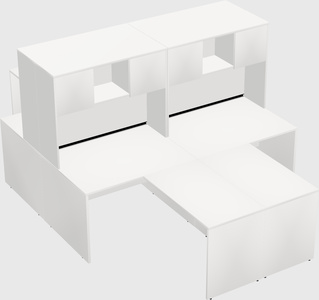 Quad l-shaped office desks