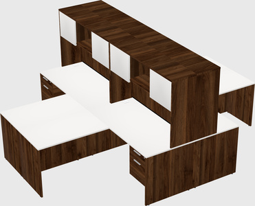 Quad l-shaped office desks