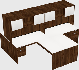 Quad l-shaped office desks