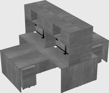 Quad l-shaped office desks