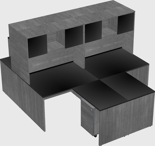 Quad l-shaped office desks