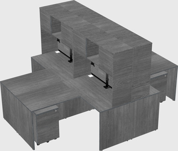 Quad l-shaped office desks