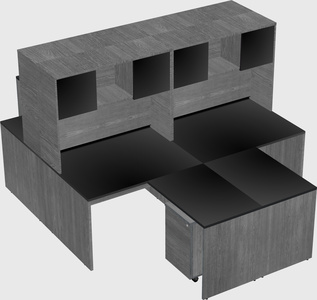 Quad l-shaped office desks
