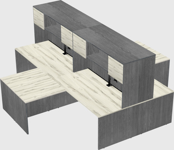 Quad l-shaped office desks