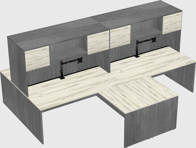 Quad l-shaped office desks