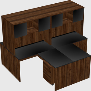 Quad l-shaped office desks