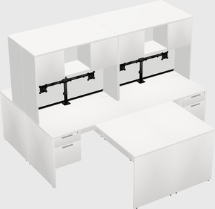 Quad l-shaped office desks