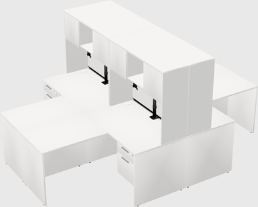 Quad l-shaped office desks