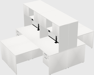 Quad l-shaped office desks