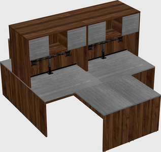 Quad l-shaped office desks