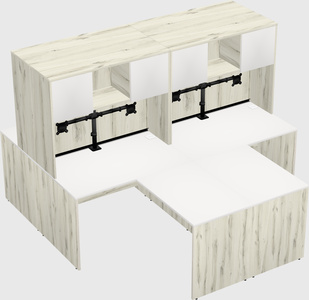 Quad l-shaped office desks
