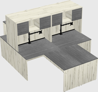 Quad l-shaped office desks