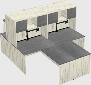 Quad l-shaped office desks