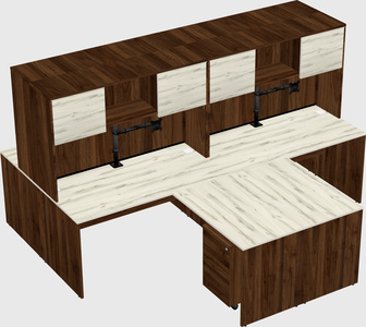 Quad l-shaped office desks