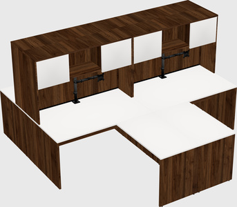 Quad l-shaped office desks