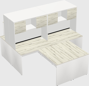 Quad l-shaped office desks