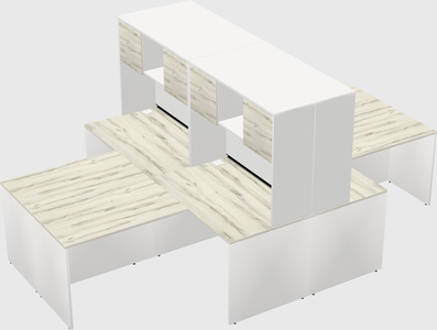 Quad l-shaped office desks