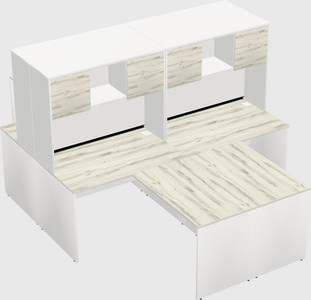 Quad l-shaped office desks