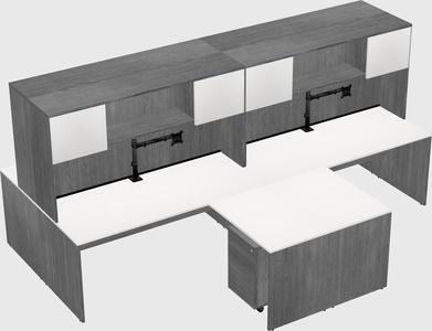 Quad l-shaped office desks