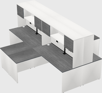 Quad l-shaped office desks