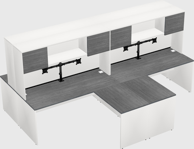 Quad l-shaped office desks