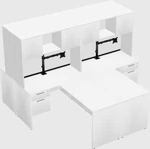 Quad l-shaped office desks