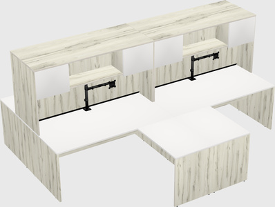 Quad l-shaped office desks