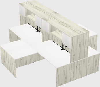 Quad l-shaped office desks