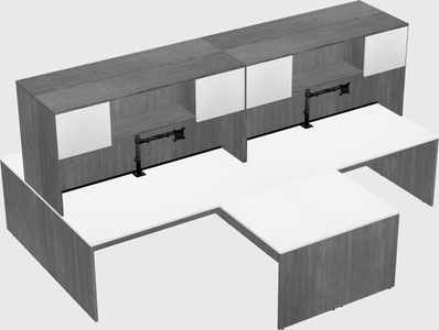 Quad l-shaped office desks