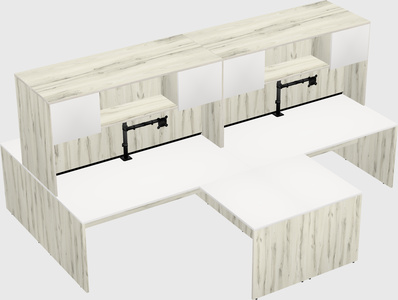 Quad l-shaped office desks