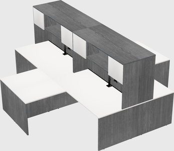 Quad l-shaped office desks