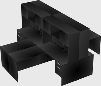 Quad l-shaped office desks