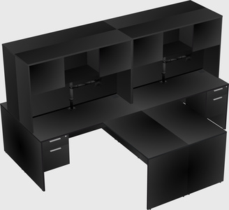 Quad l-shaped office desks