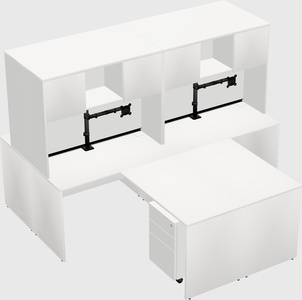 Quad l-shaped office desks