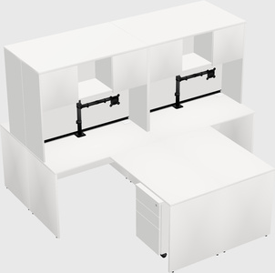 Quad l-shaped office desks
