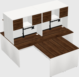 Quad l-shaped office desks