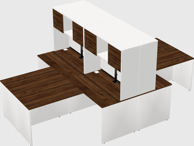 Quad l-shaped office desks