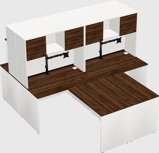Quad l-shaped office desks